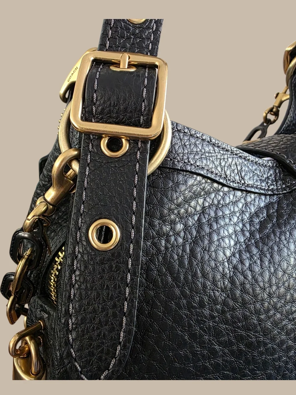 COACH Drifter Shoulder Bag 31 Brass Black NEW